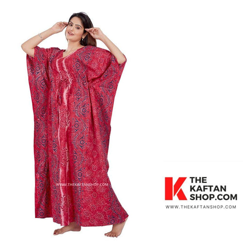 Pink S Design, Hand Dyed Batik Tie-up, 100% Cotton Kaftan - K050