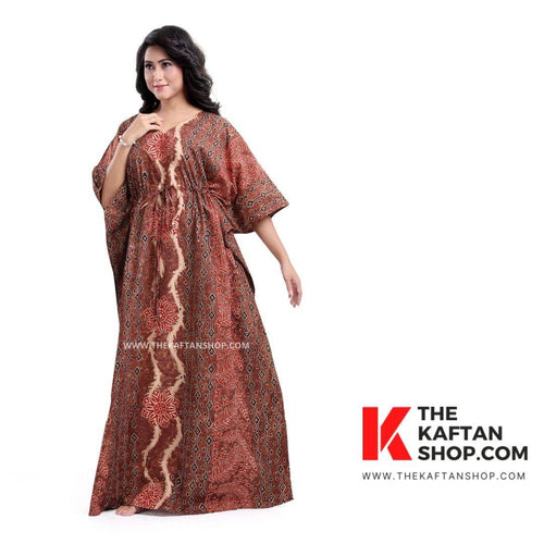Brown S Design, Hand Dyed Batik Tie-up, 100% Cotton Kaftan - K051
