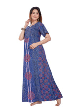 Blue S Design, Hand Dyed Batik Tie-up, 100% Cotton Night Gown - NG052 image 4