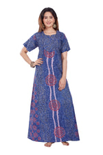 Blue S Design, Hand Dyed Batik Tie-up, 100% Cotton Night Gown - NG052 image 3