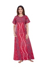 Pink S Design, Hand Dyed Batik Tie-up, 100% Cotton Night Gown - NG050 image 4