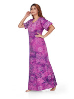 Purple Block Design, Hand Dyed Batik, 100% Cotton Night Gown - NG063 image 3