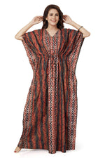 Brown Oval Design, Hand Dyed Batik, 100% Cotton Kaftan - K151 - image 3