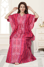 Pink Oval Design, Hand Dyed Batik, 100% Cotton Kaftan - K150 - image 3