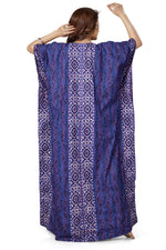 Blue Oval Design, Hand Dyed Batik, 100% Cotton Kaftan - K152 - image 3