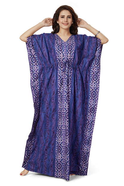 K152 - Blue Oval Design, Hand Dyed Batik, 100% Cotton Kaftan