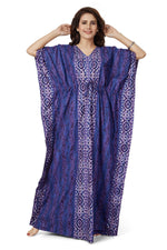 Blue Oval Design, Hand Dyed Batik, 100% Cotton Kaftan - K152 - image 2