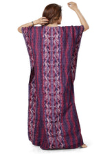 Purple Leaf Design, Hand Dyed Batik, 100% Cotton Kaftan - K143 - image 2