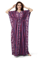 Purple Leaf Design, Hand Dyed Batik, 100% Cotton Kaftan - K143 - image 1