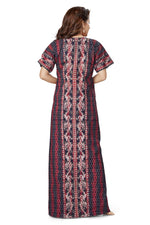 Brown Leaf Design, Hand Dyed Batik, 100% Cotton Night Gown - NG141 image 4