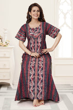 Brown Leaf Design, Hand Dyed Batik, 100% Cotton Night Gown - NG141 image 3