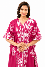 Pink Diamond Arrow Batik, Hand Dyed Batik, 100% Cotton Kaftan - K204 - image 4