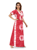 Pink Round Tie-Dye, Hand Dyed Batik, 100% Cotton Night Gown - NG090 image 2
