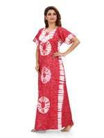 Pink Round Tie-Dye, Hand Dyed Batik, 100% Cotton Night Gown - NG090 image 3
