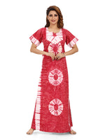 Pink Round Tie-Dye, Hand Dyed Batik, 100% Cotton Night Gown - NG090 image 4