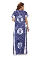 Blue Round Tie-Dye, Hand Dyed Batik, 100% Cotton Night Gown - NG091 image 5