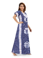 Blue Round Tie-Dye, Hand Dyed Batik, 100% Cotton Night Gown - NG091 image 3
