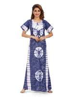 Blue Round Tie-Dye, Hand Dyed Batik, 100% Cotton Night Gown - NG091 image 4