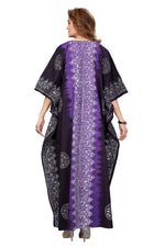 Purple & Black Shaded, Hand Dyed Batik, 100% Cotton Kaftan - K041 - image 4