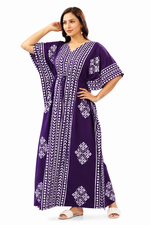 Purple Diamond Arrow Batik, Hand Dyed Batik, 100% Cotton Kaftan - K206 - image 2