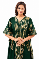 Green Diamond Arrow Batik, Hand Dyed Batik, 100% Cotton Kaftan - K207 - image 4