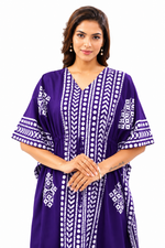 Purple Diamond Arrow Batik, Hand Dyed Batik, 100% Cotton Kaftan - K206 - image 4