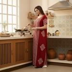 Red Diamond Arrow Batik, Hand Dyed Batik, 100% Cotton Night Gown - NG200 image 1