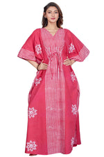 Stripe Pink, Hand Dyed Batik, 100% Cotton Kaftan - K013 - image 3
