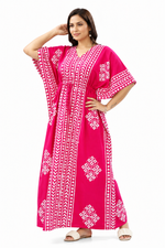 Pink Diamond Arrow Batik, Hand Dyed Batik, 100% Cotton Kaftan - K204 - image 2