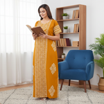 Yellow Diamond Arrow Batik, Hand Dyed Batik, 100% Cotton Night Gown - NG205 image 1