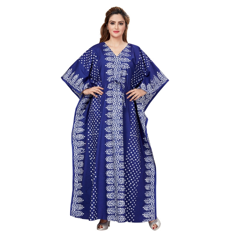 Blue Dotted, Hand Dyed Batik, 100% Cotton Kaftan - K001 - image 8