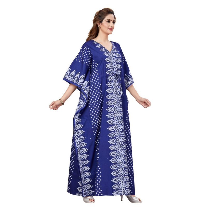 Blue Dotted, Hand Dyed Batik, 100% Cotton Kaftan - K001 - image 5
