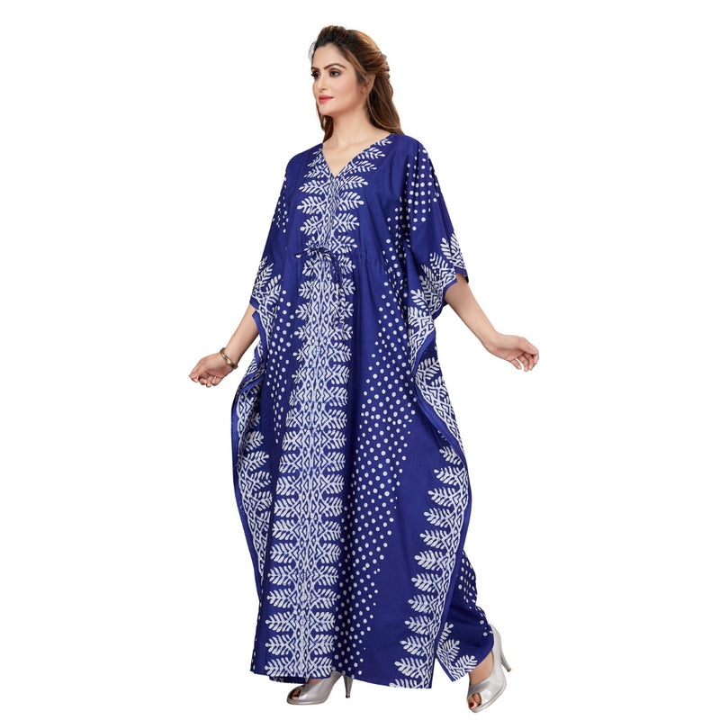Blue Dotted, Hand Dyed Batik, 100% Cotton Kaftan - K001 - image 6