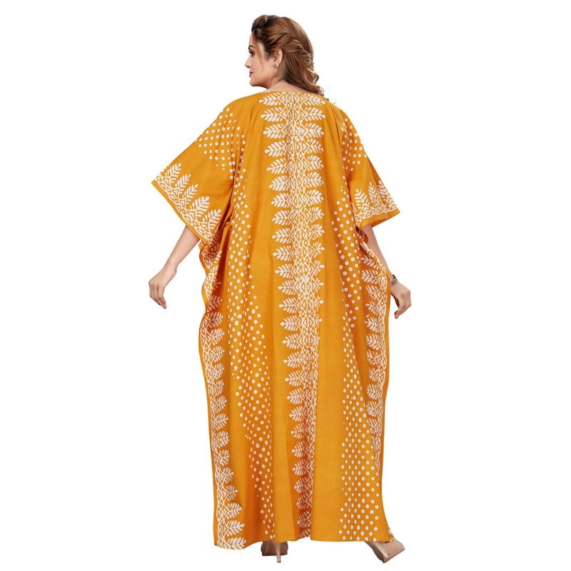 Yellow Dotted, Hand Dyed Batik, 100% Cotton Kaftan - K002 - image 8
