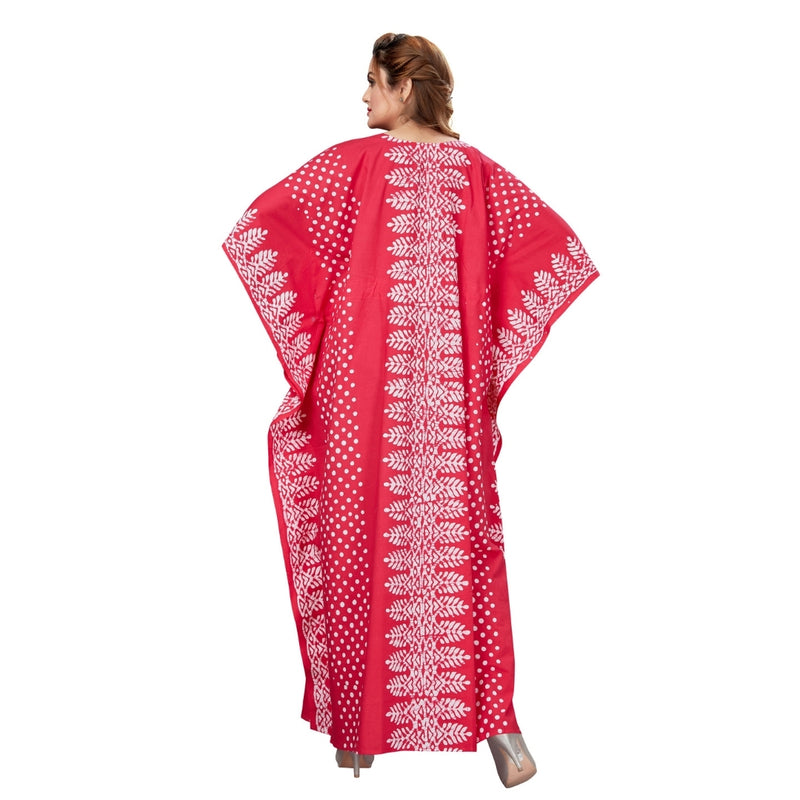 Pink Dotted, Hand Dyed Batik, 100% Cotton Kaftan - K003 - image 7