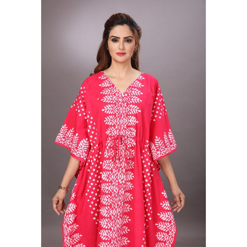 Pink Dotted, Hand Dyed Batik, 100% Cotton Kaftan - K003 - image 8