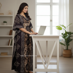 Brown Circles, Hand Dyed Batik, 100% Cotton Kaftan - K026 - image 2