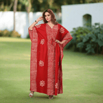 Stripe Red, Hand Dyed Batik, 100% Cotton Kaftan - K010 - image 7