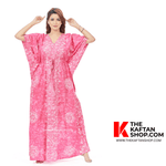 Pink Bandhani, Hand Dyed Batik, 100% Cotton Kaftan - K111 - image 3