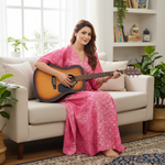 Pink Bandhani, Hand Dyed Batik, 100% Cotton Kaftan - K111 - image 1