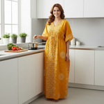 Yellow Bandhani, Hand Dyed Batik, 100% Cotton Kaftan - K112 - image 1