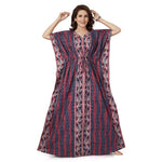 Brown Leaf Design, Hand Dyed Batik, 100% Cotton Kaftan - K141 - image 3