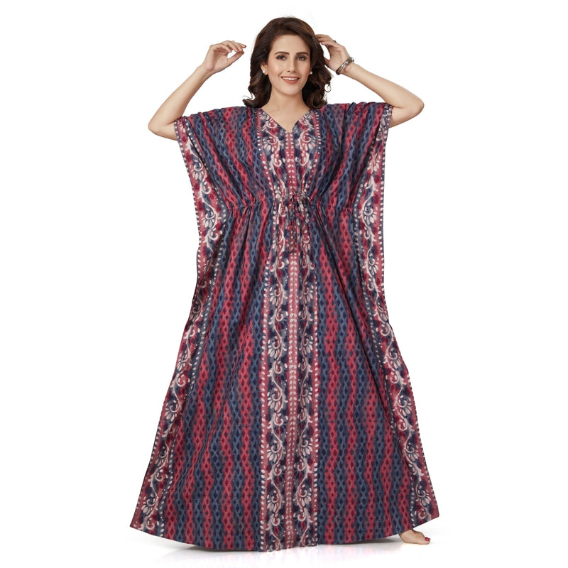 Brown Leaf Design, Hand Dyed Batik, 100% Cotton Kaftan - K141 - image 3