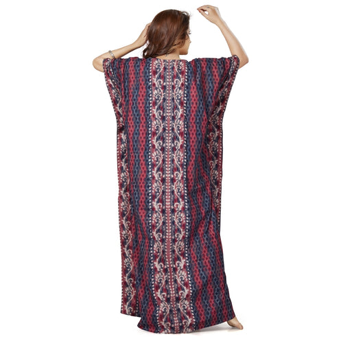 Brown Leaf Design, Hand Dyed Batik, 100% Cotton Kaftan - K141