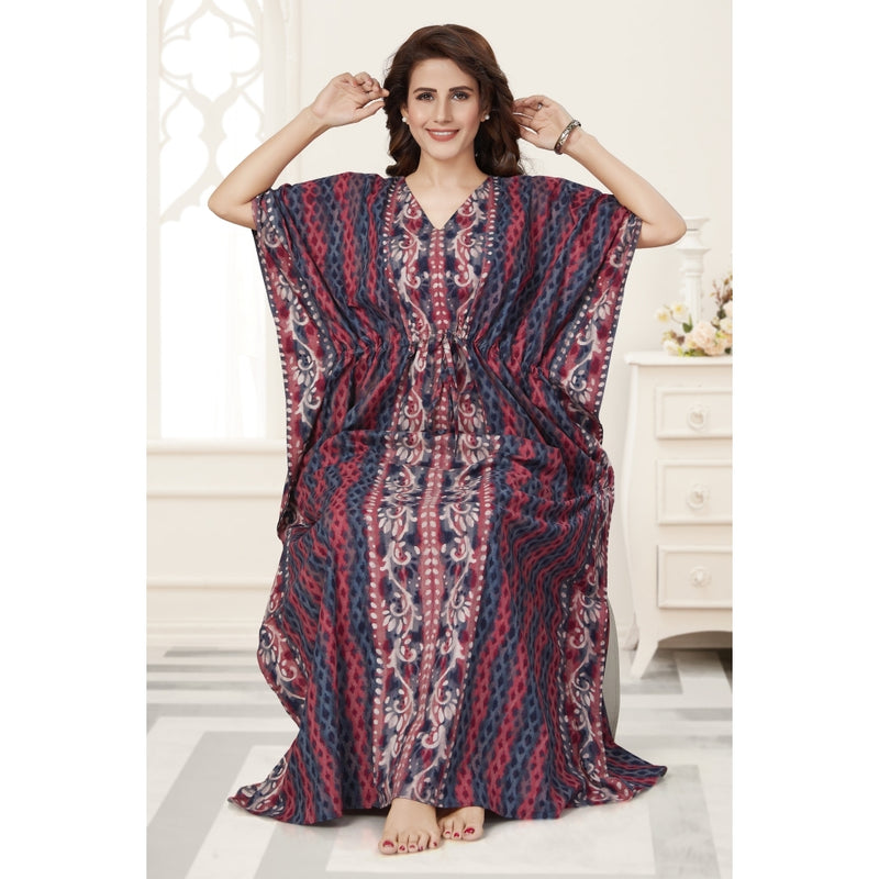 Brown Leaf Design, Hand Dyed Batik, 100% Cotton Kaftan - K141 - image 5
