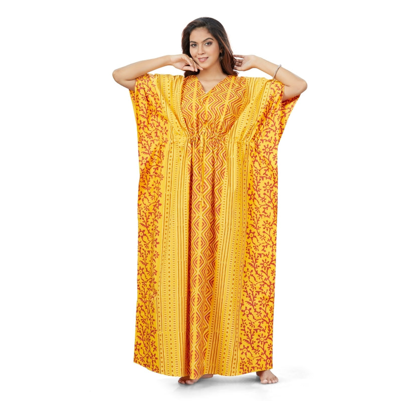 Yellow Zig Zag Batik, Hand Dyed Batik, 100% Cotton Kaftan - K162 - image 3