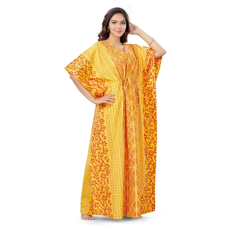 Yellow Zig Zag Batik, Hand Dyed Batik, 100% Cotton Kaftan - K162 - image 4