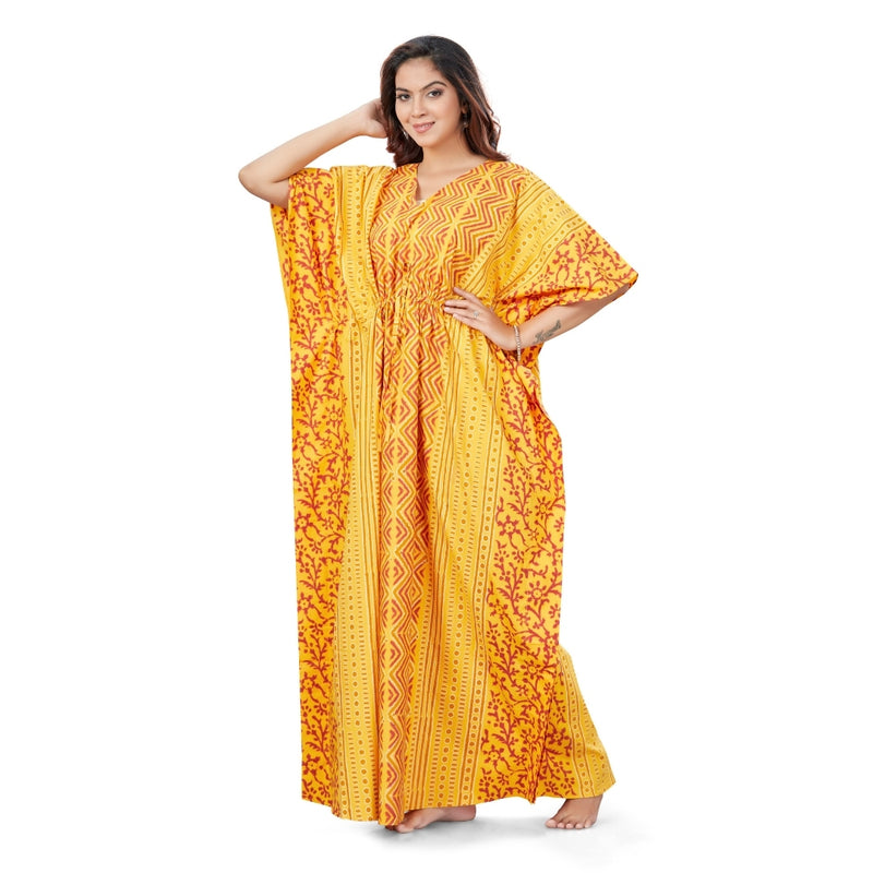 Yellow Zig Zag Batik, Hand Dyed Batik, 100% Cotton Kaftan - K162 - image 5