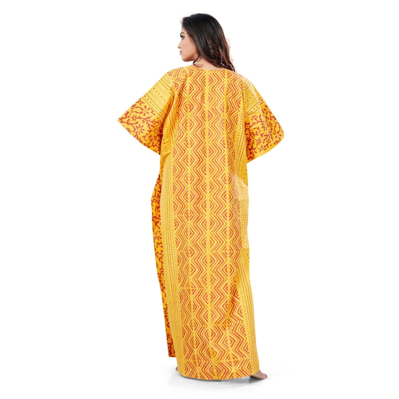 Yellow Zig Zag Batik, Hand Dyed Batik, 100% Cotton Kaftan - K162 - image 6