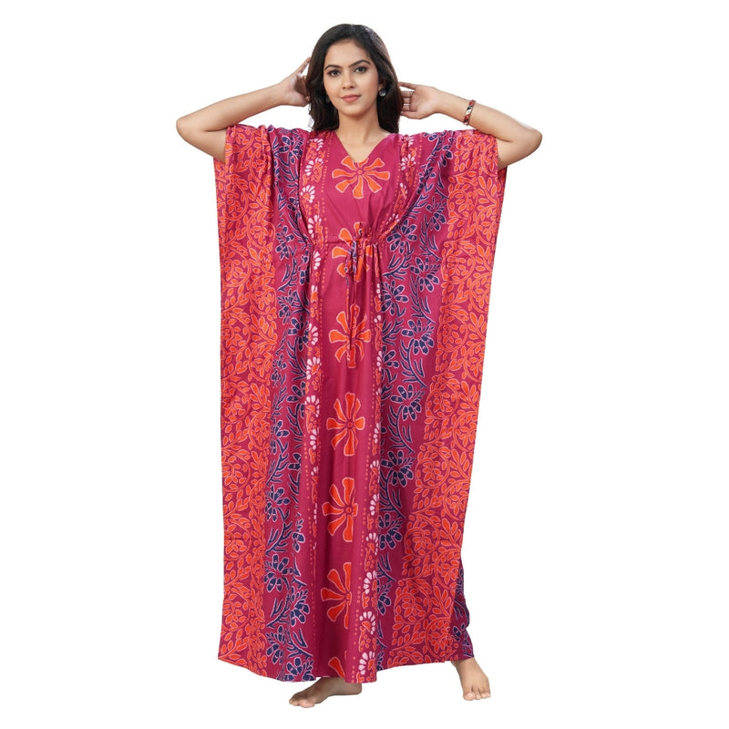 Pink Palm, Hand Dyed Batik, 100% Cotton Kaftan - K181 - image 3